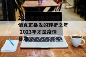 2023年才是全球疫情真正暴发的转折之年 2023年才是疫情暴发